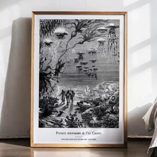 Affiche – Paysage sous-marin de l’Île Crespo (Jules Verne, 1870)