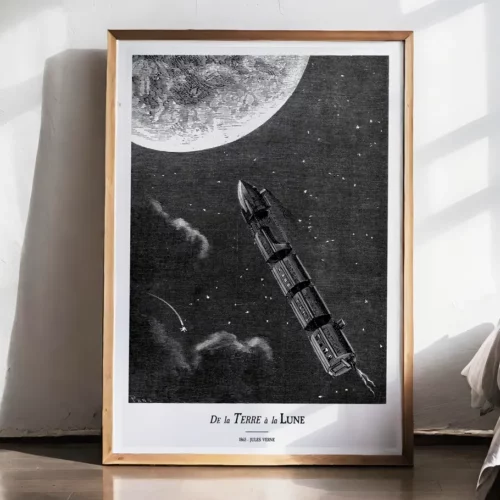 Affiche – De la Terre à la Lune (Jules Verne, 1865)