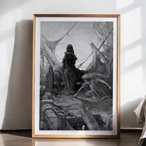 Affiche – La Mort et la Vie-en-Mort jouant aux dés (Gustave Doré, 1876)