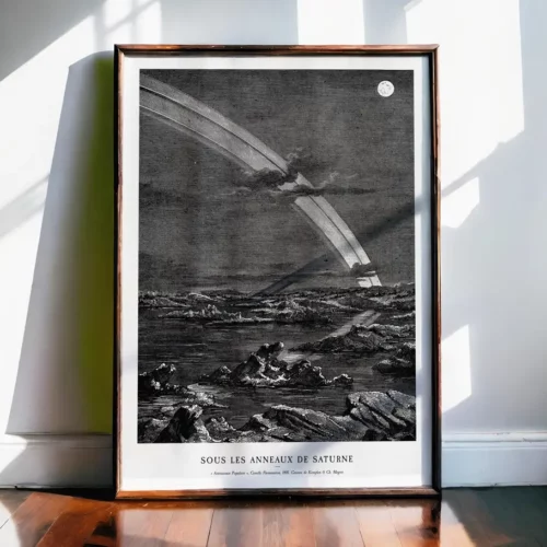 Affiche – Sous les anneaux de Saturne (Camille Flammarion, 1881)