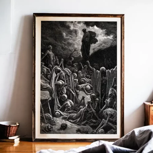 Affiche – La Vision d’Ézéchiel dans la vallée des ossements desséchés (Gustave Doré, 1866)